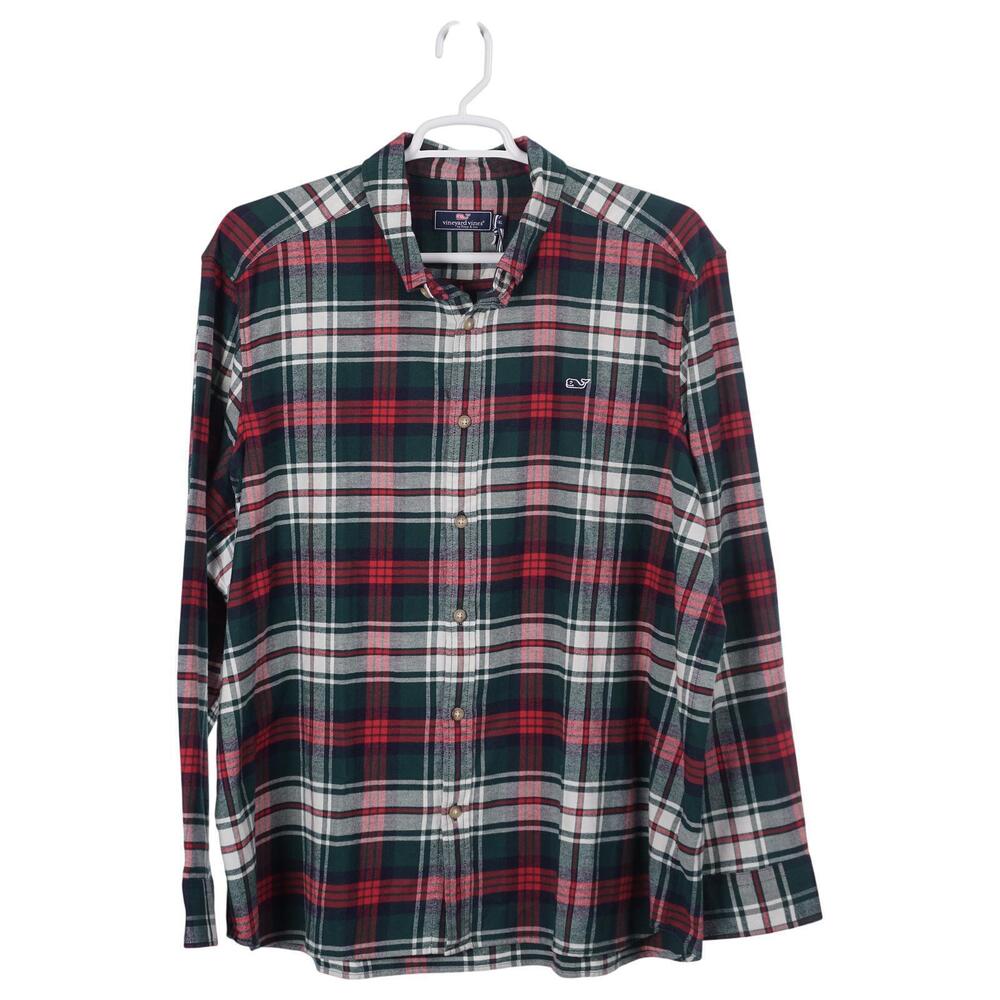 NWT Vineyard Vines Whale Shirt XXL Tartan Plaid Flannel Classic Fit Button Down